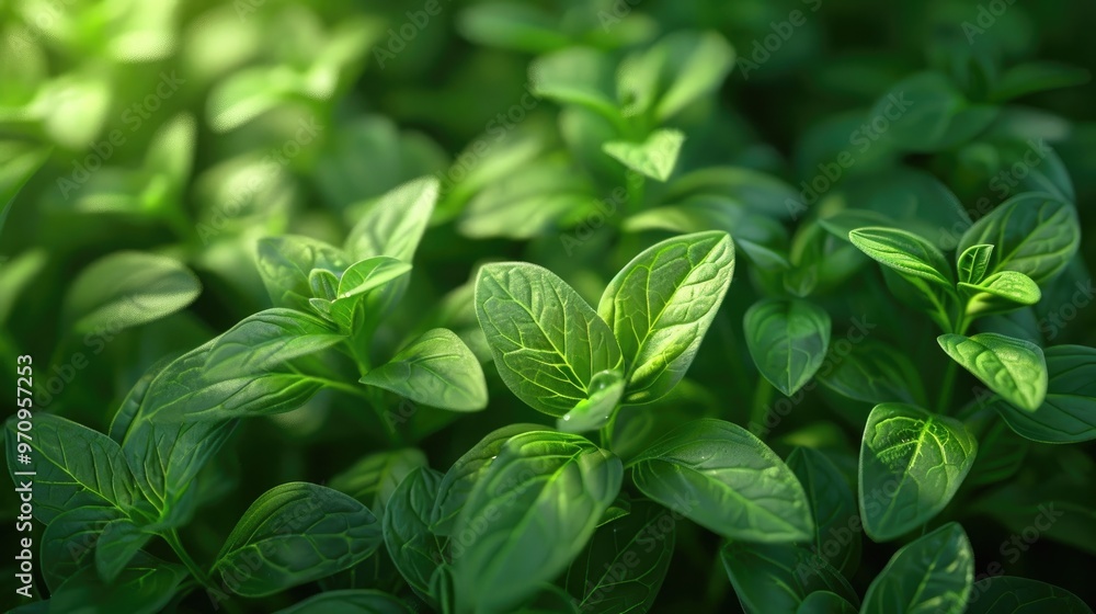 Closeup image of lush verdant green foliage and leaves providing a serene peaceful and natural background The vibrant healthy plant life creates a beautiful Closeup image of lush verdant green foliage and leaves providing a serene peaceful and natural background The vibrant healthy plant life creates a beautiful