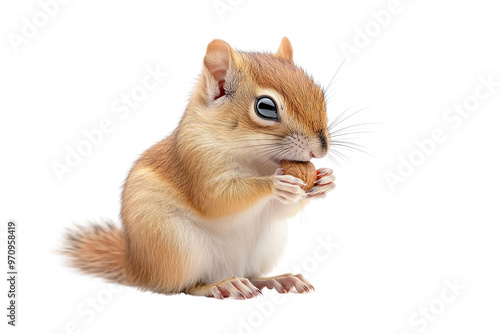 Cute squirrel munching on a nut, showcasing its fluffy fur and playful demeanor. Perfect for wildlife and nature photography.