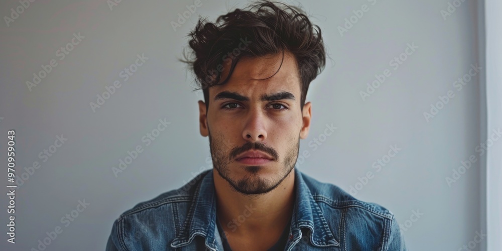 Obraz premium Urban Portrait of a Man with Textured Hair