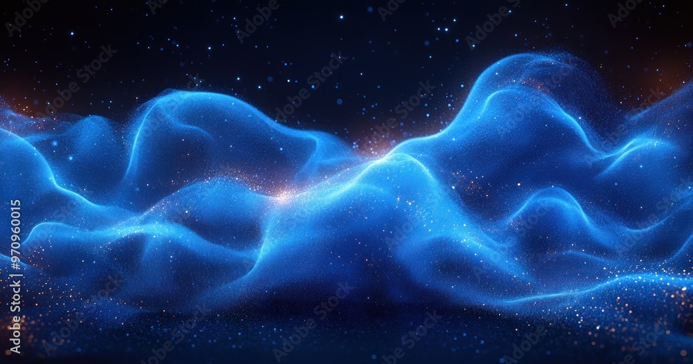 Abstract Blue and Gold Waves of Light Abstract Blue and Gold Waves of Light