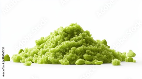 Wasabi powder clipart, element, 3D illustration, realistic, isolated on white background