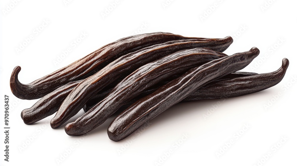 Vanilla bean clipart, element, 3D illustration, realistic, isolated on white background Vanilla bean clipart, element, 3D illustration, realistic, isolated on white background