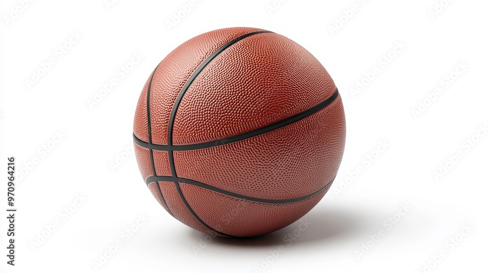 Basketball clipart, element, 3D illustration, realistic, isolated on white background Basketball clipart, element, 3D illustration, realistic, isolated on white background