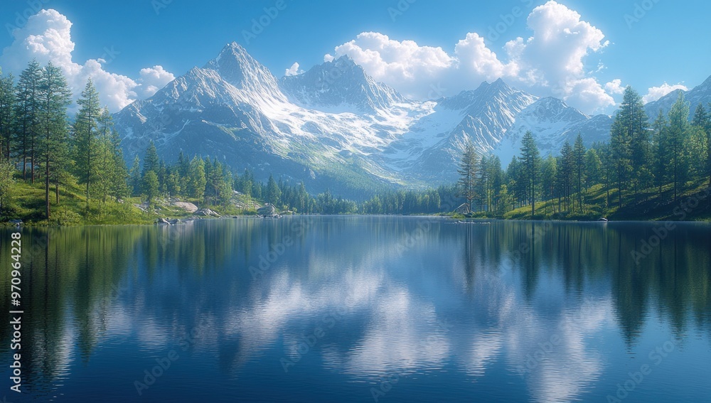 Serene Mountain Lake Reflection Serene Mountain Lake Reflection