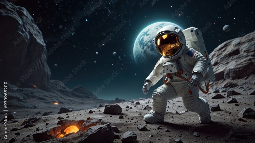 Astronaut on a Lunar Landscape Astronaut on a Lunar Landscape