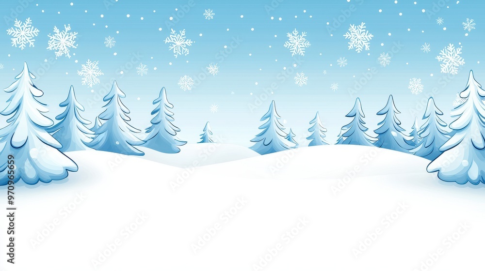 Enchanting Snowy Forest Scene with Falling Snowflakes Creating a Magical Christmas Ambiance Enchanting Snowy Forest Scene with Falling Snowflakes Creating a Magical Christmas Ambiance
