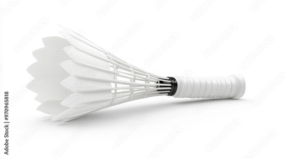 Badminton shuttlecock clipart, element, 3D illustration, realistic, isolated on white background