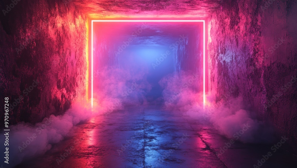 custom made wallpaper toronto digitalNeon Glow in a Grungy Hallway