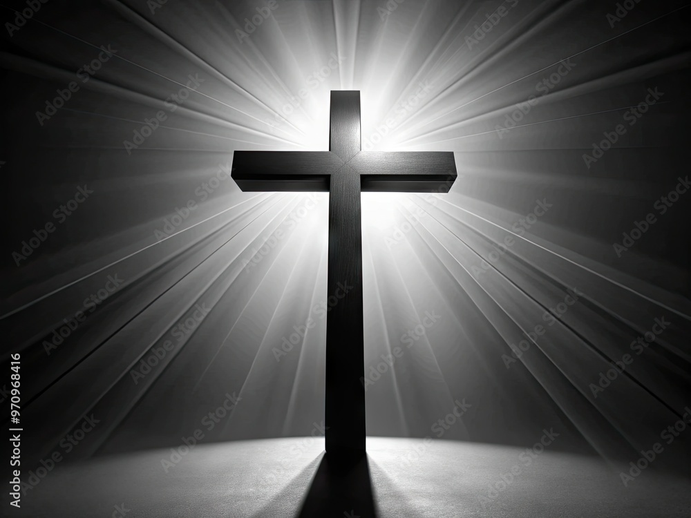 A dramatic high-contrast image featuring a stark black cross against a pure white background, symbolizing faith, spirituality, and hope with striking visual simplicity. A dramatic high-contrast image featuring a stark black cross against a pure white background, symbolizing faith, spirituality, and hope with striking visual simplicity.