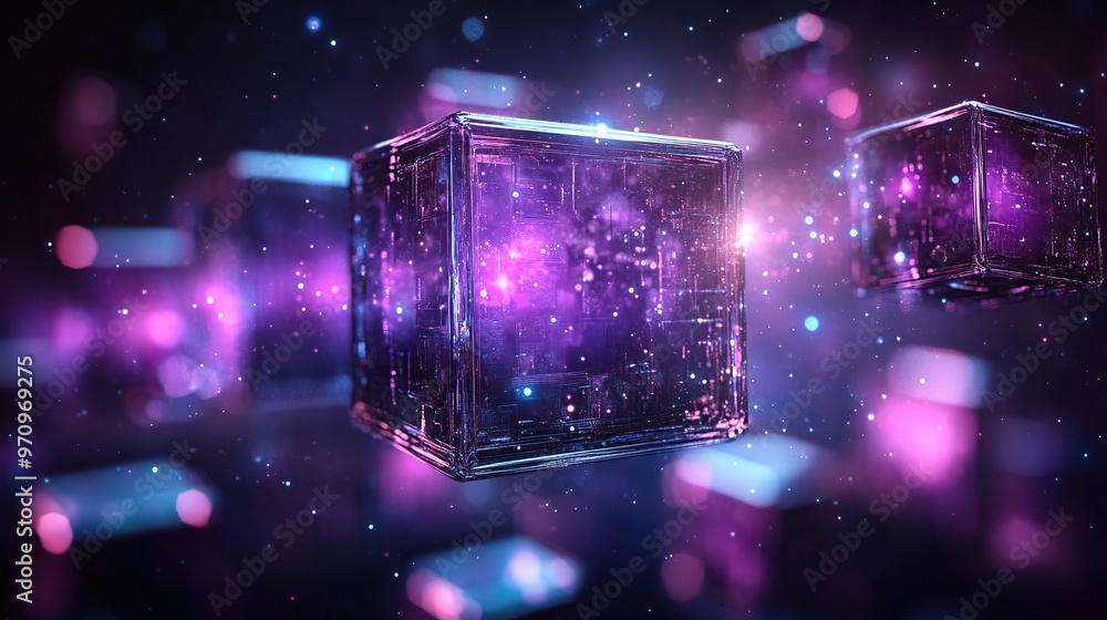 Abstract 3d square shape futuristic object colourfull Abstract 3d square shape futuristic object colourfull