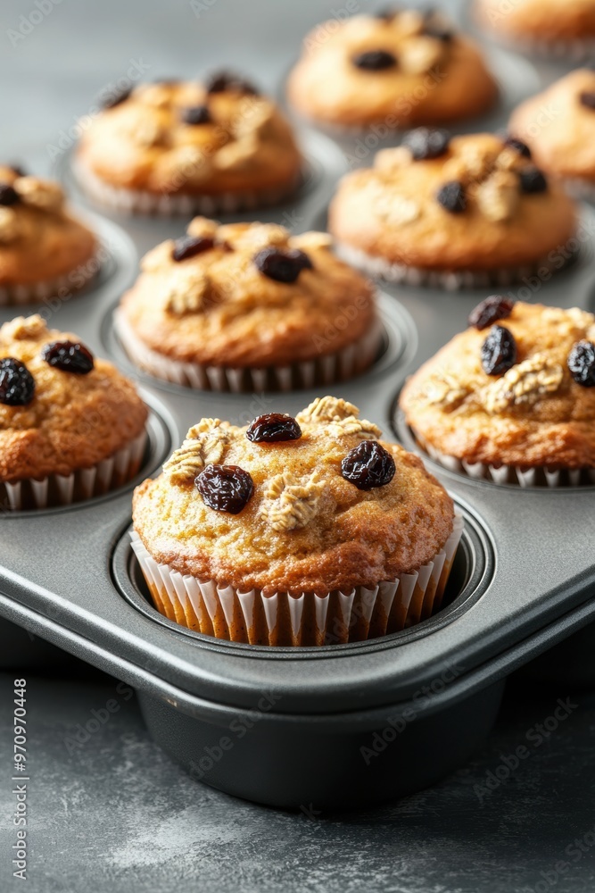 Homemade Raisin cupcake closeup view Homemade Raisin cupcake closeup view