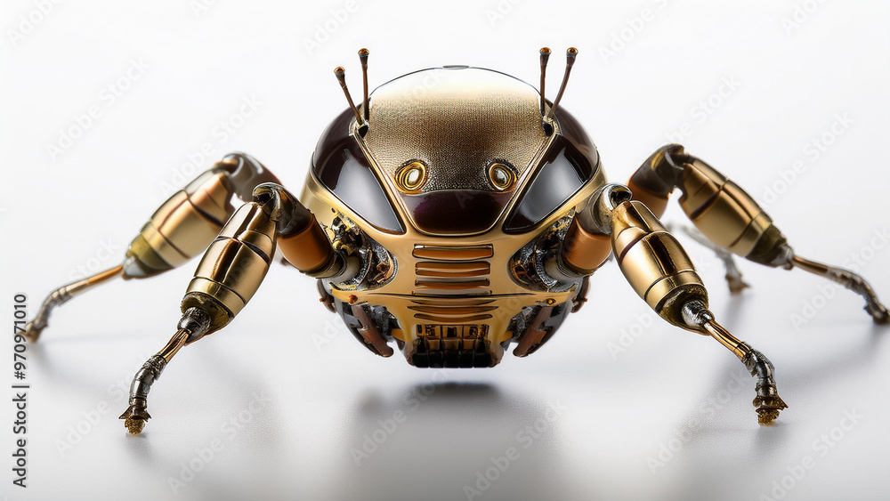 Little robot on white background Little robot on white background