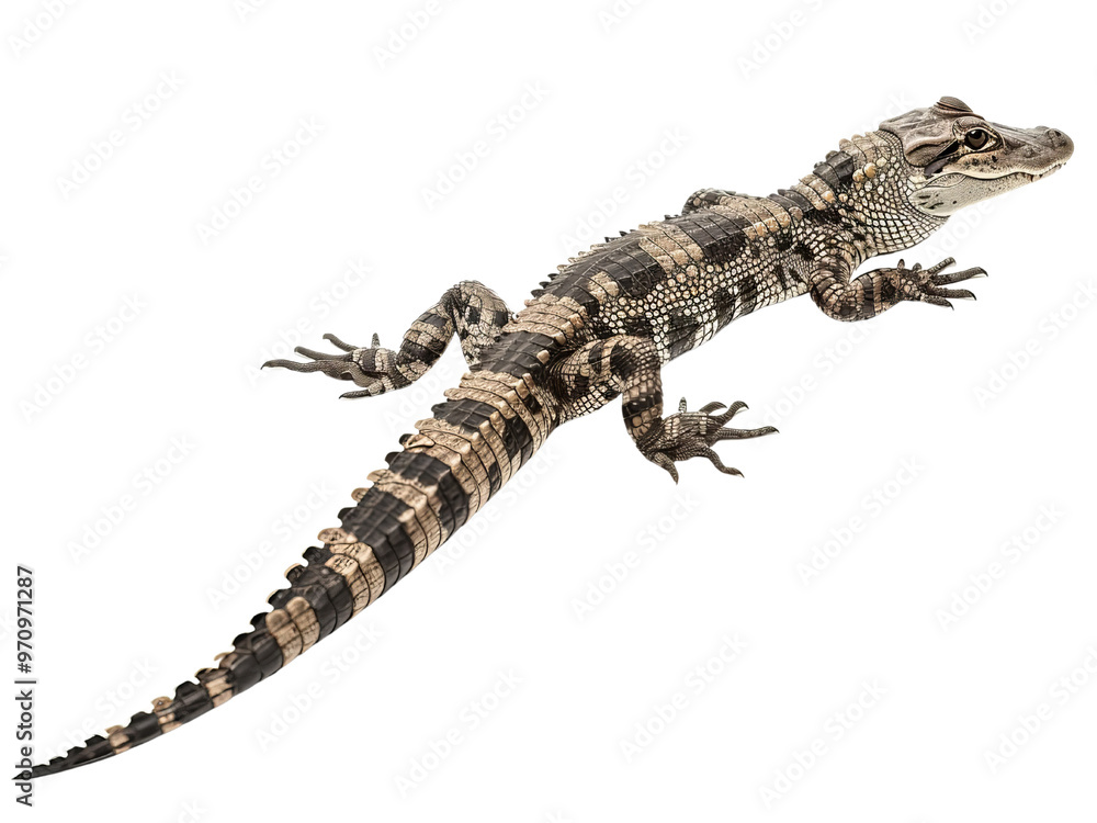 Naklejka premium Realistic Alligator image on transparent background. Ai generated.