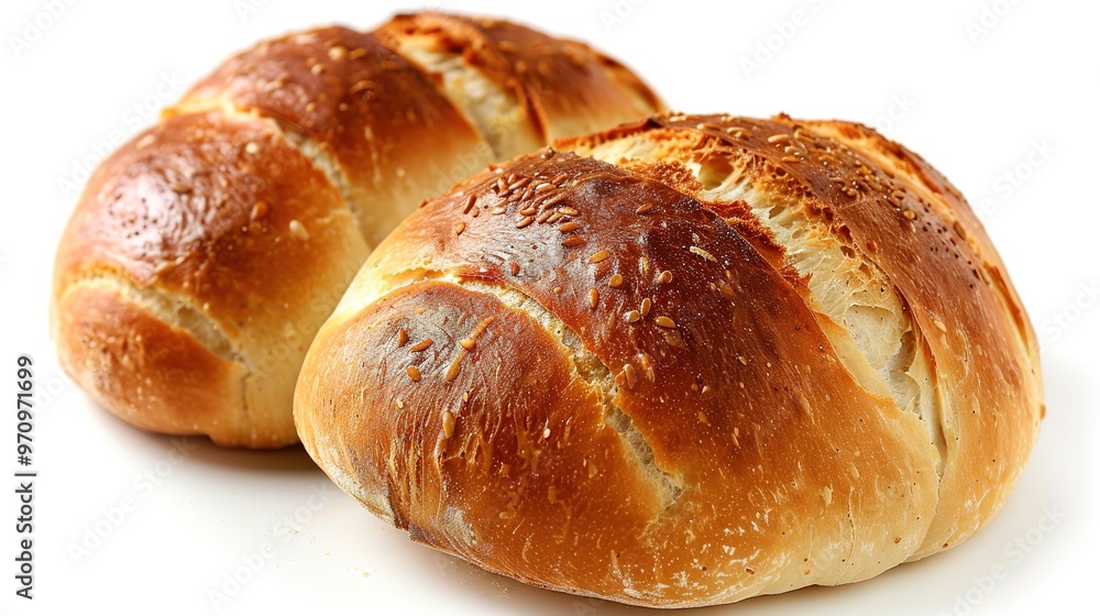 An isolated bread is presented on a clean and pure white background. The bread has a golden - brown crust that gives it an inviting look. There might be some visible texture on the surface, perhaps fr An isolated bread is presented on a clean and pure white background. The bread has a golden - brown crust that gives it an inviting look. There might be some visible texture on the surface, perhaps fr