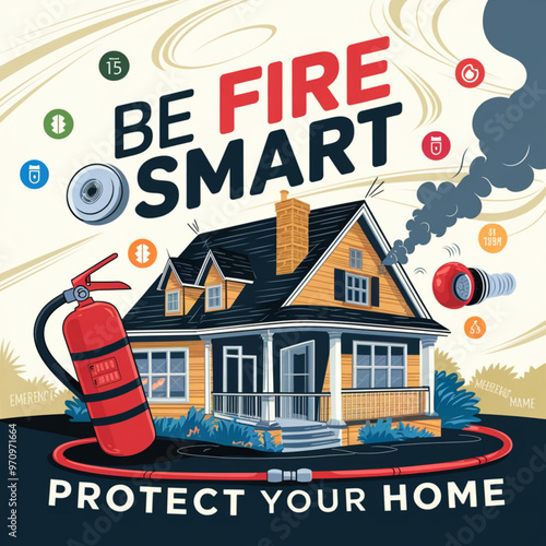 National Fire Prevention Month October Awareness Graphic for Fire Safety