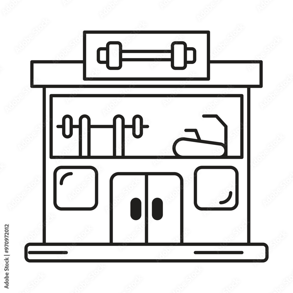 Gym icon vector on white background Gym icon vector on white background