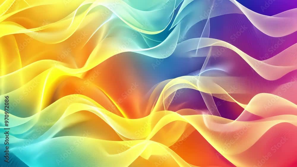 Playful gradient hologram with vibrant wave patterns, yellow, orange, and cyan hues, ideal for children’s magazine covers. Gradient hologram dynamic wave patterns Playful gradient hologram with vibrant wave patterns, yellow, orange, and cyan hues, ideal for children’s magazine covers. Gradient hologram dynamic wave patterns