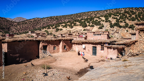 The landscape of Ait Bouguemez Valley in Morocco photo