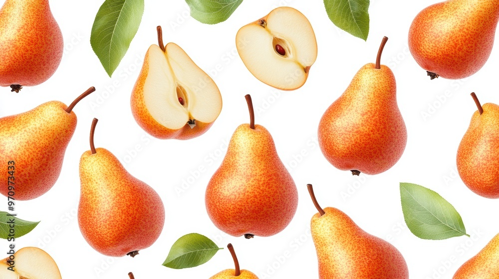 Seamless background of fresh pear Seamless background of fresh pear