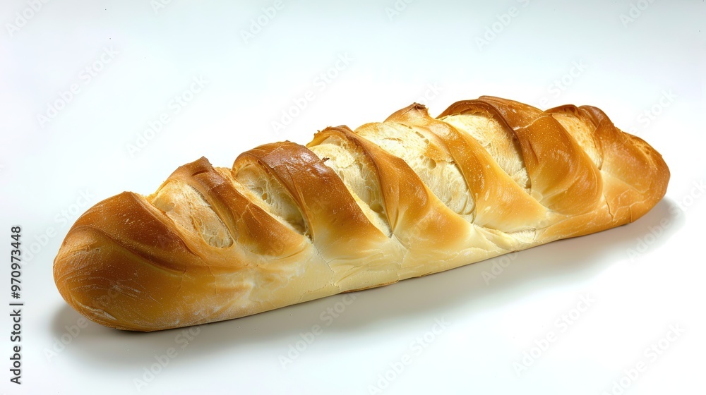 An isolated bread is presented on a clean and pure white background. The bread has a golden - brown crust that gives it an inviting look. There might be some visible texture on the surface, perhaps fr An isolated bread is presented on a clean and pure white background. The bread has a golden - brown crust that gives it an inviting look. There might be some visible texture on the surface, perhaps fr