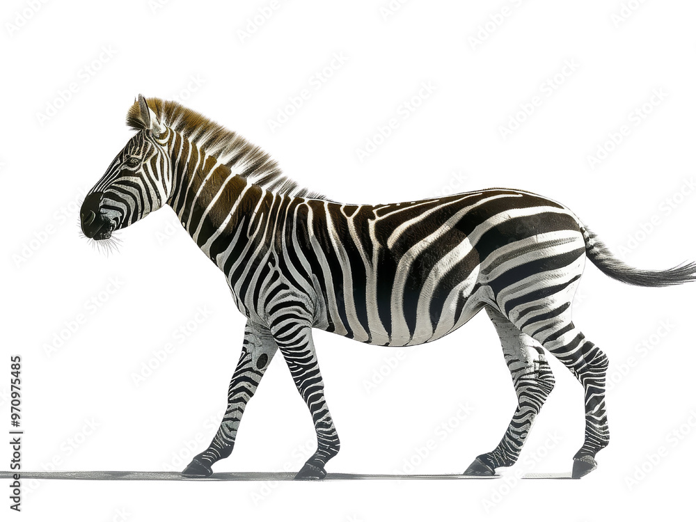 Obraz premium Realistic Zebra image on transparent background. Ai generated.