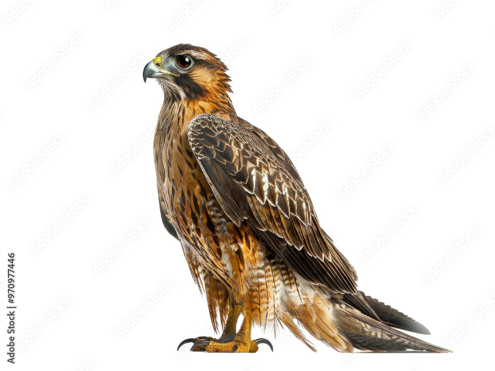 Obraz premium Realistic hawk image on transparent background. Ai generated.