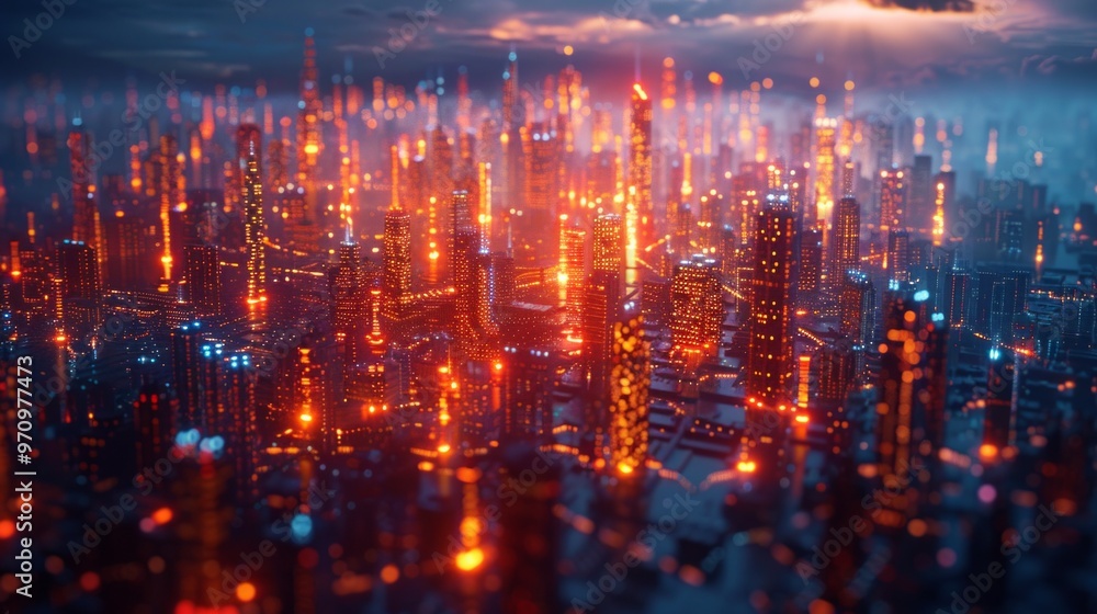 city with digital foreclosure notice in augmented reality, high-tech environment, neon holograms, AI Generative city with digital foreclosure notice in augmented reality, high-tech environment, neon holograms, AI Generative