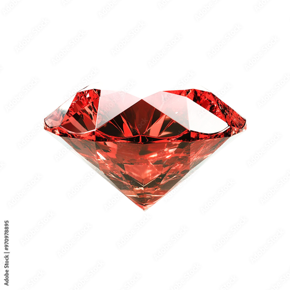 Red diamond isolated on transparent background Red diamond isolated on transparent background
