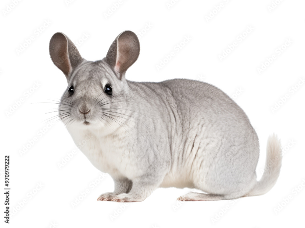 Obraz premium Realistic Chinchilla image on transparent background. Ai generated.