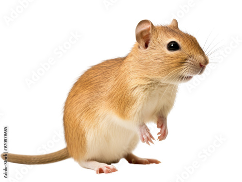 Realistic Gerbil image on transparent background. Ai generated.