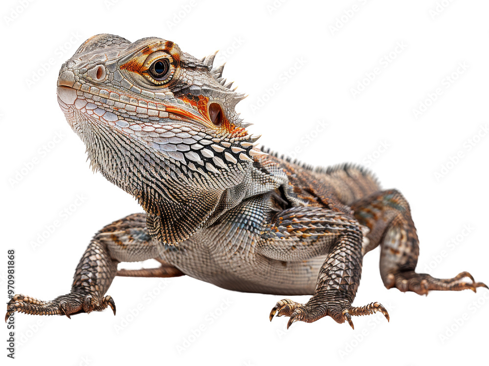 Fototapeta premium Realistic reptile image on transparent background. Ai generated.