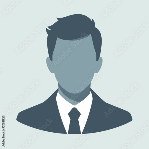 Flat design male avatar with suit and tie for professional profile use