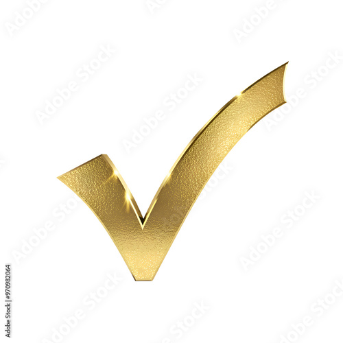 Golden Tick Mark, Symbol of Excellence and Achievement