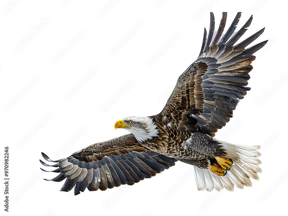 Fototapeta premium Realistic Eagle image on transparent background. Ai generated.