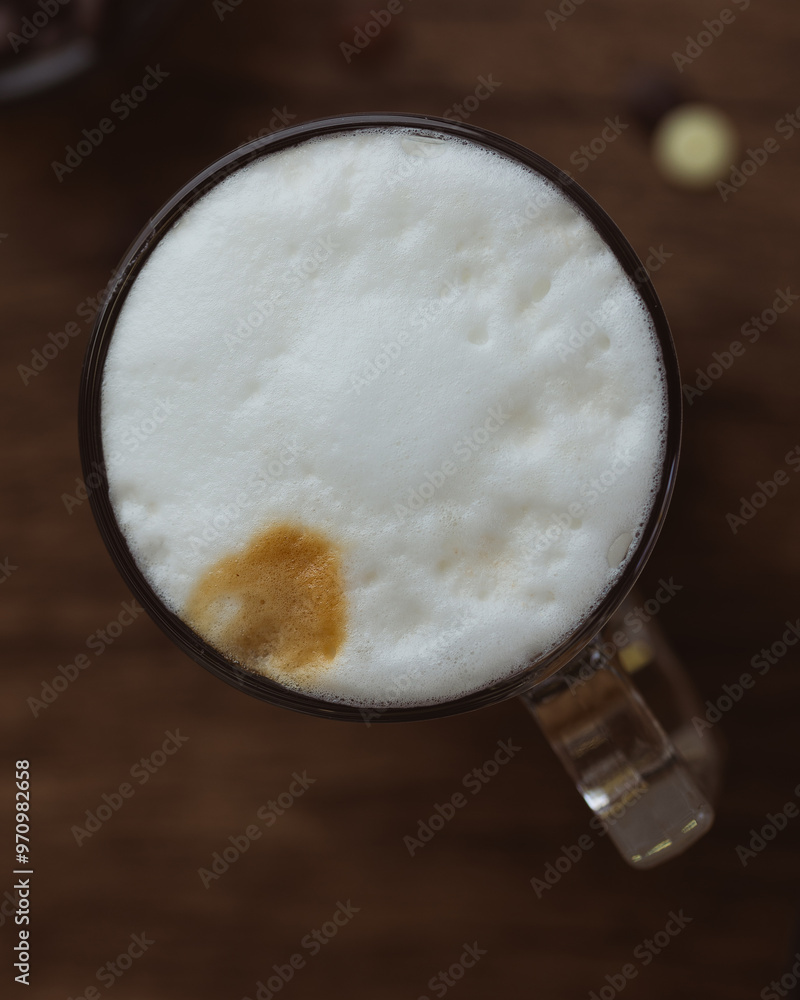 cup of hot chocolate top view cup of hot chocolate top view