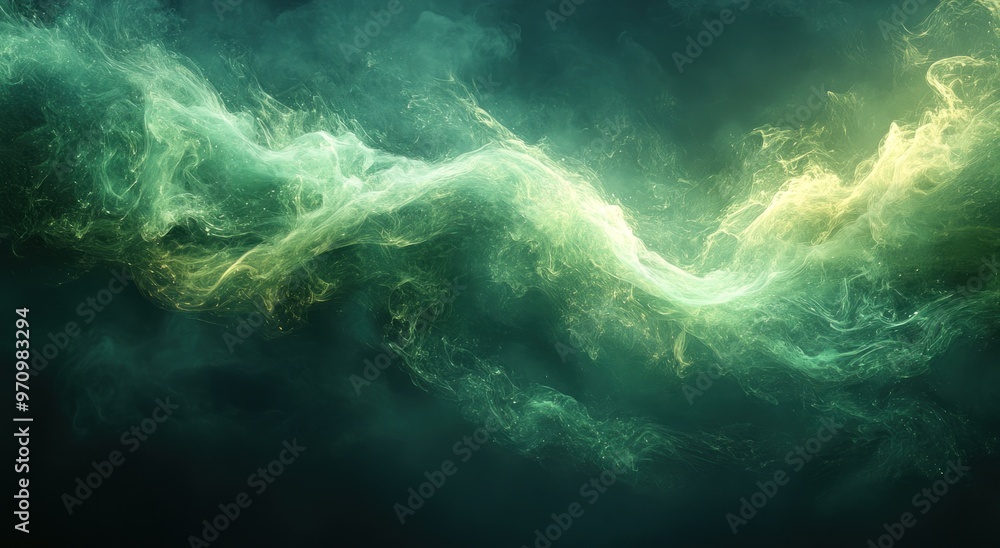 custom made wallpaper toronto digitalAbstract Green and Yellow Swirling Smoke