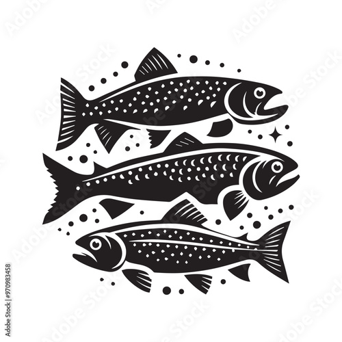 Creative Set Of A Fish Vector Design.