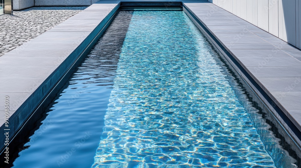 Obraz premium Long Narrow Pool With Blue Water