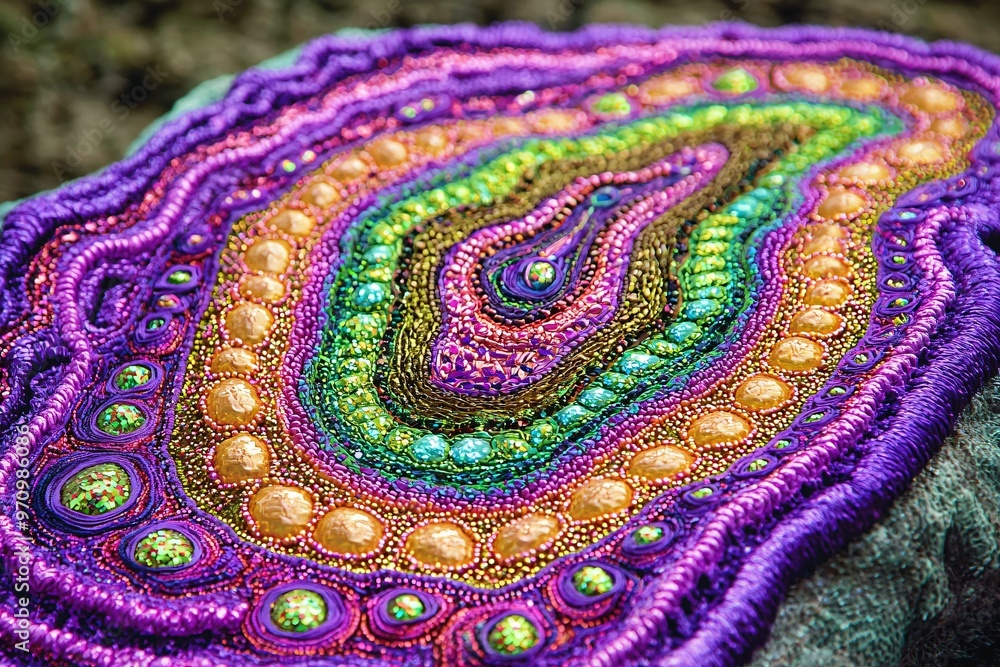 Colorful Bead Embroidered Design Colorful Bead Embroidered Design