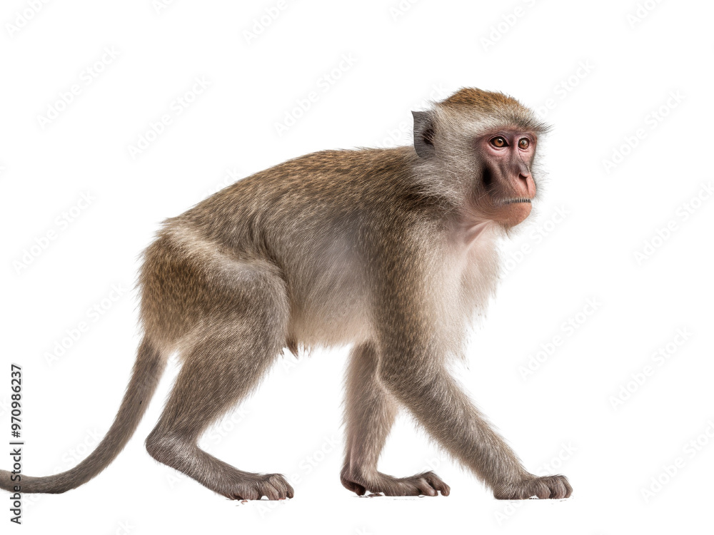 Realistic monkey image on transparent background. Ai generated. Realistic monkey image on transparent background. Ai generated.