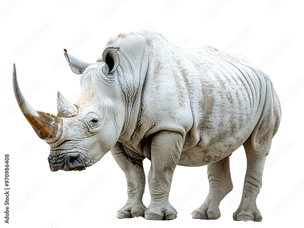 Realistic rhino image on transparent background. Ai generated. Realistic rhino image on transparent background. Ai generated.
