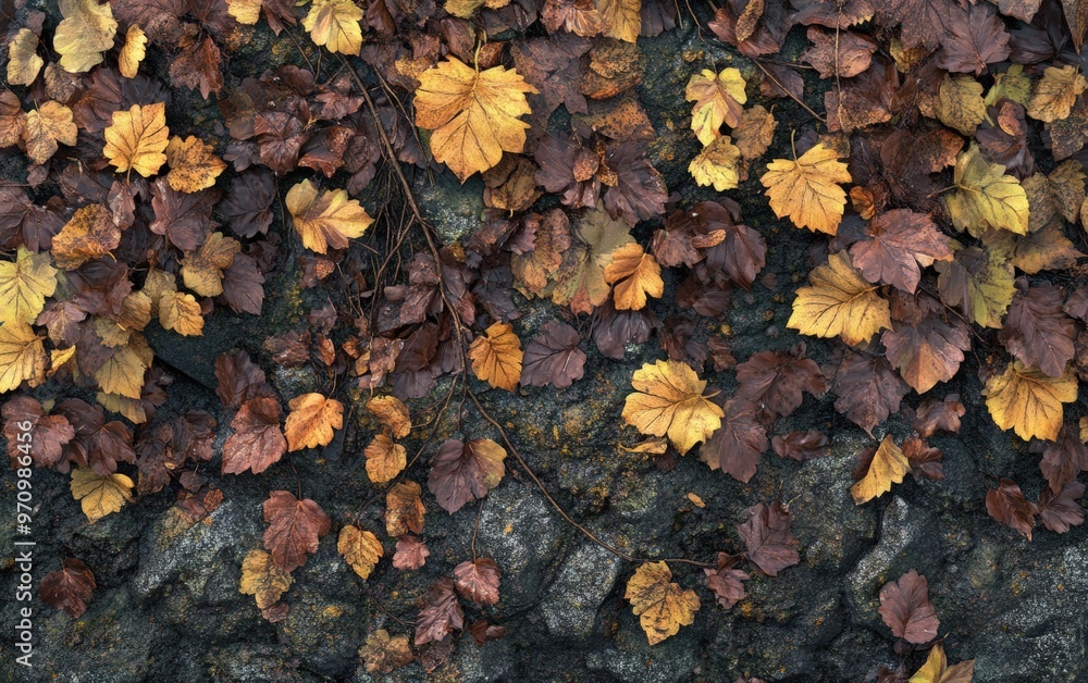 Autumn background texture. Leaves rainy clouds day.
Autumn background texture. Leaves rainy clouds day.