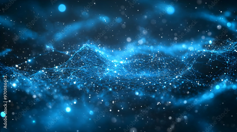 Abstract Blue Glowing Network Pattern with Particles and Bokeh Lights - Abstract Background Animation Abstract Blue Glowing Network Pattern with Particles and Bokeh Lights - Abstract Background Animation