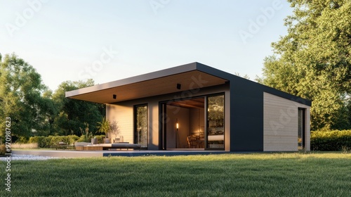Wallpaper Mural Modern Tiny House Design with Overhang & Patio Torontodigital.ca