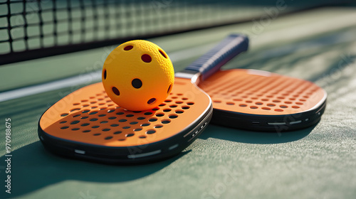 Realistic Pickleball Paddle and Ball High-Quality Sports Equipment