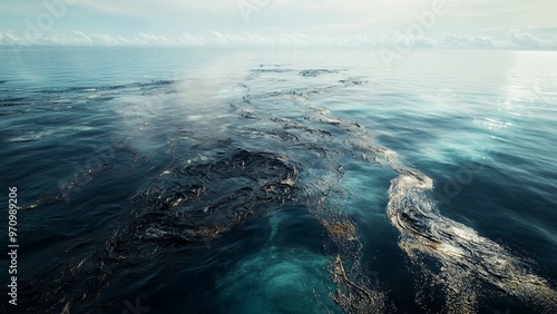  oil spill in the ocean highlighting pollution’s impact on biodiversity.