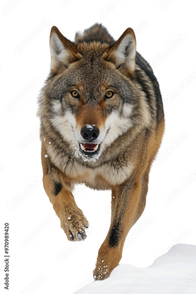 Fototapeta premium Realistic Wolf image with a transparent background. Ai generated.