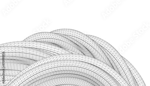 abstract buildings, architectural drawing 3d
