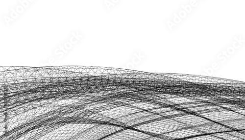 abstract buildings, architectural drawing 3d