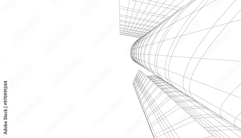 abstract buildings, architectural drawing 3d abstract buildings, architectural drawing 3d